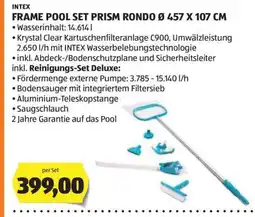 Hofer FRAME POOL SET PRISM RONDO Ø 457 X 107 CM Angebot