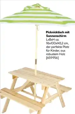 Hellweg Picknicktisch mit Sonnenschirm Angebot