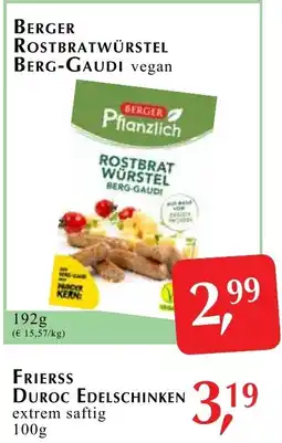 Winkler Markt Berger rostbratwürstel berg-gaudi vegan Angebot