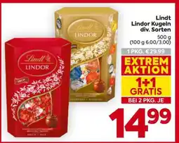 Billa Lindt Lindor Kugeln div. Sorten Angebot