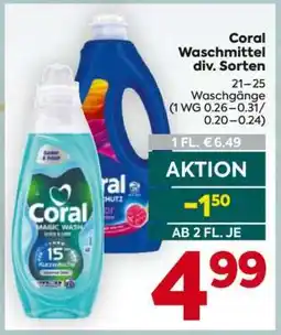 Billa Coral Waschmittel div. Sorten Angebot
