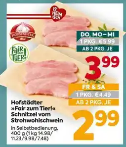 Billa Hofstädter Fair zum Tier! Schnitzel vom Strohwohlschwein Angebot
