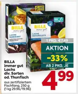 Billa BILLA immer gut Lachs div. Sorten od. Thunfisch Angebot