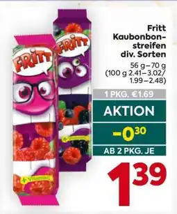 Billa Fritt Kaubonbonstreifen div. Sorten Angebot