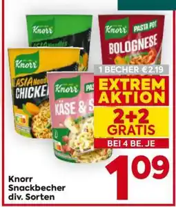 Billa Knorr Snackbecher div. Sorten Angebot