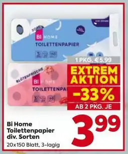 Billa Bi Home Toilettenpapier div. Sorten Angebot