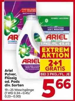 Billa Ariel Pulver, Flüssig od. Pods div. Sorten Angebot