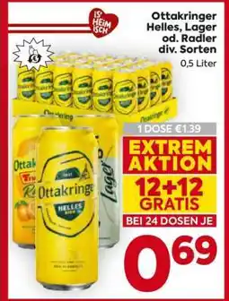 Billa Ottakringer Helles, Lager od. Radler div. Sorten Angebot