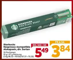 Billa Starbucks Nespresso-kompatible Alukapseln div. Sorten Angebot