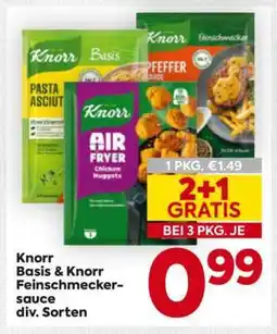 Billa Knorr Basis & Knorr Feinschmeckersauce div. Sorten Angebot