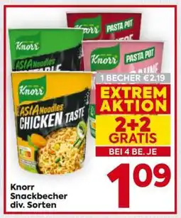 Billa Knorr Snackbecher div. Sorten Angebot