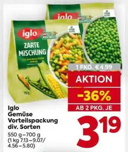 Billa Iglo Gemüse Vorteilspackung div. Sorten Angebot