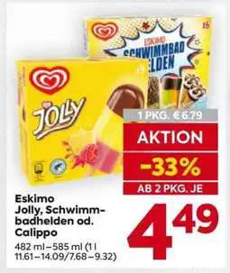 Billa Eskimo Jolly, Schwimmbadhelden od. Calippo Angebot