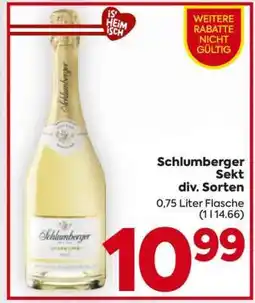 Billa Schlumberger Sekt div. Sorten Angebot