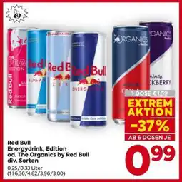 Billa Red Bull Energydrink, Edition od. The Organics by Red Bull div. Sorten Angebot