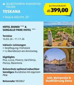 Hofer Selbstfahrer-rundreise/ italien toskana Angebot