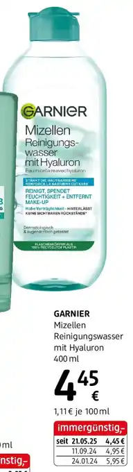 Garnier mizellen reinigungswasser mit hyaluron