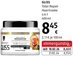 dm GLISS Total Repair Haarmaske 4 in 1 Angebot