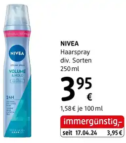 dm Nivea Haarspray Angebot