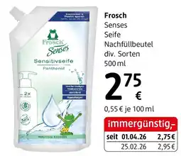 dm Frosch Senses Seife Nachfüllbeutel Angebot