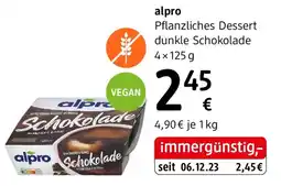 dm Alpro Pflanzliches Dessert dunkle Schokolade Angebot
