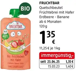 dm Fruchtbar Quetschbeutel Früchtebrei mit Hafer Erdbeere Banane Angebot
