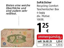dm Soft & Sicher Recycling Comfort Taschentücher Box Angebot