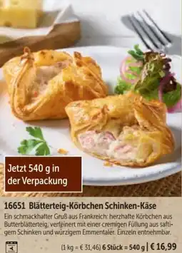 Bofrost Blätterteig-Körbchen Schinken-Käse Angebot