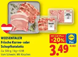 Lidl Wiesentaler frische karree- oder Schopfkoteletts Angebot