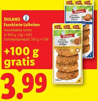 Lidl Dulano Faschierte Laibchen Angebot