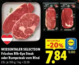 Lidl Wiesentaler selection frisches rib-eye steak oder rumpsteak vom rind Angebot