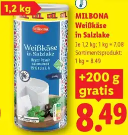 Lidl Milbona Weißkäse in Salzlake Angebot