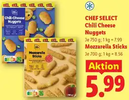 Lidl Chef Select Chili Cheese Nuggets, Mozzarella Sticks Angebot