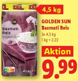 Lidl Golden Sun Basmati Reis Angebot
