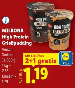 Lidl Milbona High Protein Grießpudding Angebot