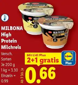 Lidl Milbona High Protein Milchreis Angebot
