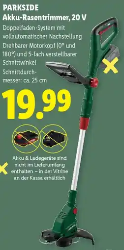 Lidl Parkside Akku-Rasentrimmer, 20 V Angebot
