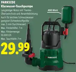 Lidl Parkside Klarwasser-Tauchpumpe Angebot