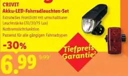 Lidl Crivit Akku LED-Fahrradleuchten-Set Angebot