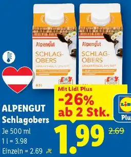 Lidl Alpengut Schlagobers Angebot