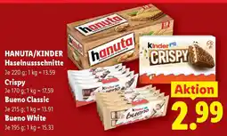Lidl Hanuta/kinder haselnussschnitte Angebot