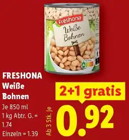 Lidl Freshona Weiße Bohnen Angebot