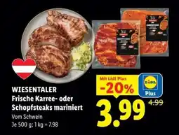 Lidl WIESENTALER Frische Karree- oder Schopfsteaks mariniert Angebot