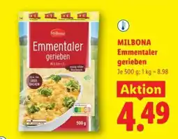 Lidl MILBONA Emmentaler gerieben Angebot