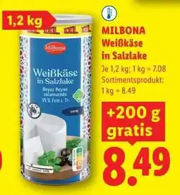 Lidl Milbona Weißkäse in Salzlake Angebot