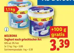 Lidl Milbona Joghurt nach griechischer Art Angebot
