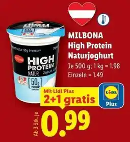 Lidl MILBONA High Protein Naturjoghurt Angebot