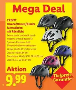 Lidl CRIVIT Damen/Herren/Kinder Fahrradhelm mit Rücklicht Angebot
