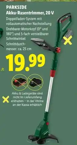 Lidl PARKSIDE Akku-Rasentrimmer, 20 V Angebot