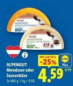 Lidl Alpengut Mondseer oder Jausenkäse Angebot